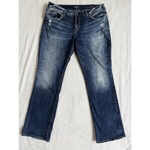 Silver Jeans Suki Mid Slim Bootcut Women's Stretch Denim Jeans Blue Size 18